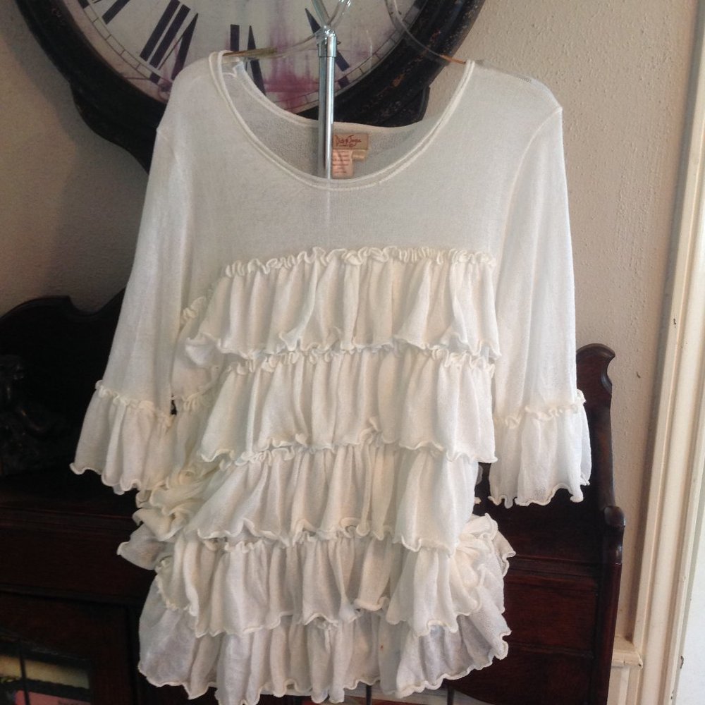 womens Dick & Jane Ruffle Blouse Large